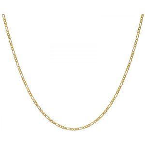 9ct geelgouden 6,4g Figaro-ketting, 46 cm/18" lengte, 3 mm breed