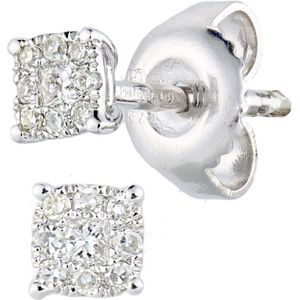 9ct witgouden oorbellen met 0,1ct diamant