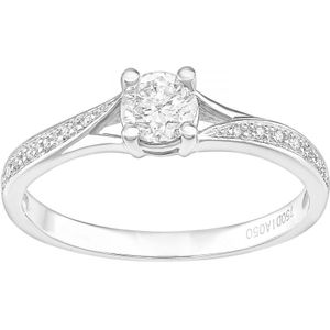 18kt witgouden ring met 0,5 ct diamant