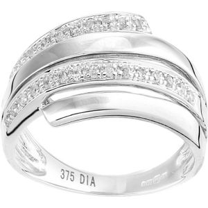 9ct witgouden ring met 0,08ct diamant
