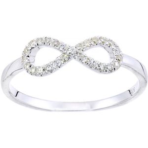 9kt witgouden ring met 0,15 ct diamant