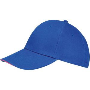 SOLS Unisex Buffalo 6 Panel Baseball Cap (Koningsblauw/neon-koraal)