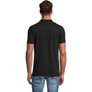 SOLS Heren Phoenix Poloshirt met korte mouwen Pique Polo (Zwart)