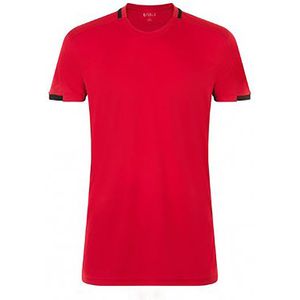 SOLS - Classico Contrast - Voetbal T-Shirt - Rood/Zwart - Korte Mouw