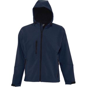 SOLS Heren Replay Hooded Soft Shell Jacket (ademend, winddicht en waterbestendig) (Franse marine)