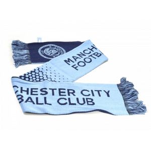 Manchester City FC Officiële Voetbal Fade Sjaal  (Lichtblauw/Zwaar)
