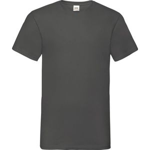 Fruit Of The Loom - Valuegewicht V-hals - T-shirt - Licht Graphite - Korte Mouwen