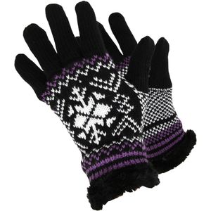 RockJock Dames/dames Breiende Stijlgarnituren Handschoenen  (Zwart/Paars)