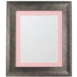 FRAMES BY POST Hygge Fotolijst, Tinnen met Roze Mount, 12 x 10 Afbeeldingsgrootte 9 x 7 inch