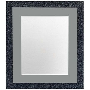 FRAMES BY POST Glitz fotolijst met passe-partout, 45,7 x 30,5 cm, afbeeldingsformaat 35,6 x 20,3 cm, donkergrijs