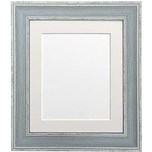 FRAMES BY POST Scandi Vintage fotolijst van gerecycled kunststof, oud blauw met ivoorkleurige passe-partout, 15,2 x 10,2 cm