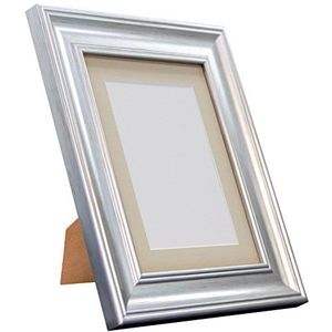 FRAMES BY POST Scandi Vintage fotolijst, gerecyclede kunststof, zilver met lichtgrijs passe-partout, 61 x 50 cm, beeldformaat 50,8 x 40,6 cm