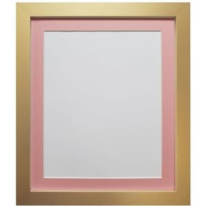 FRAMES BY POST H7 Fotolijst kunststof glas goud met roze houder 40 x 40 cm beeldformaat 30 x 30 cm