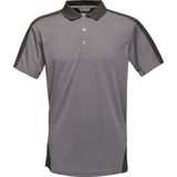 Regatta Contrast Coolweave Polo RG1740 - Seal Grey (Solid) Black