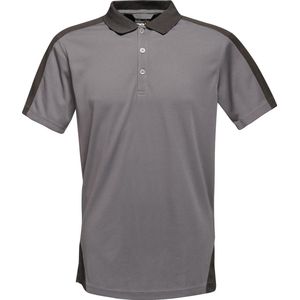 Regatta Contrast Coolweave Polo RG1740 - Seal Grey (Solid) Black