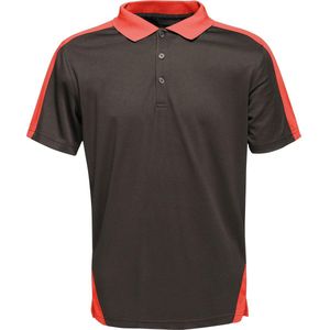 Regatta Contrast Coolweave Polo RG1740 - BLACK CLASSIC RED