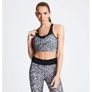 Dare2b Vrouwen DWU353 Y3S40 Mantra' Ondersteunende Fit Criss Cross Back Bra, Wit Zoologisch, X-Small