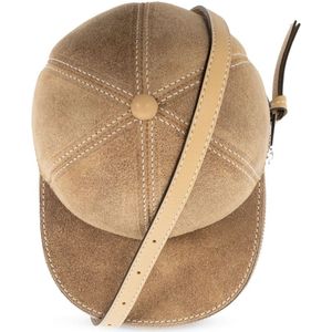 JW Anderson, Beige Suede Cap Schoudertas Beige, Heren, Maat:ONE Size