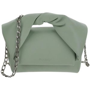 JW Anderson, Leren tas met magnetische sluiting Groen, Dames, Maat:ONE Size