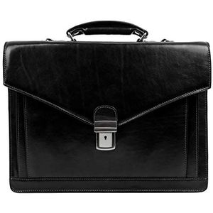 Time Resistance Handgemaakte volnerf leren tas heren 15 inch schoudertas business handtas, zwart, één maat, 5193901, zwart., One Size, 5193901