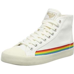 Gola Dames Coaster High Rainbow Drop Sneaker, Wit Multi, 36 EU