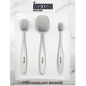 Calvin Klein Make-up Obsession Londen, marmeren contour en licht, set met 3 kwasten