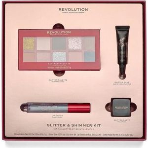 Makeup Revolution Glitter & Shimmer Kit - Glitter Palette - Lipgloss - Cadeauset - Feest - Carnaval