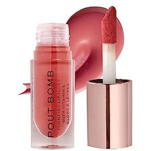 Makeup Revolution Pout Bomb Lipgloss voor meer Volume met Hoge Glans Tint  Peachy 4.6 ml