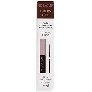 Makeup Revolution - Brow Fixer - Wenkbrauw Gel - Medium Brown - 6 ml
