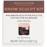Makeup Revolution - Brow Sculpt Kit - Wenkbrauw Make-up - Dark - 2,2 g