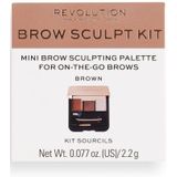 Makeup Revolution - Brow Sculpt Kit - Wenkbrauw Make-up - Bruin - 2,2 g