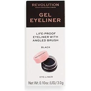 Makeup Revolution Gel Eyeliner Pot Gel Eye Liner met Kwastje Tint Black 3 gr