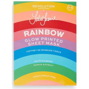 Revolution Skincare Revolution Skincare x Jake Jamie Rainbow Printed Glowing Sheet Mask Set Hydraterend masker
