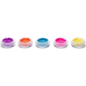 Makeup Revolution _SET Creator Artist Loose Pigment Pots serie sypkich pudrów paars, Coral, blauw, roze, geel 5x0,8g