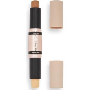 Revolution Beauty, Contour Duo Cream Contour en Glans, definieert jukbeenderen en vormt het gezicht, veganistisch en dierproefvrij, medium, 2,4 g