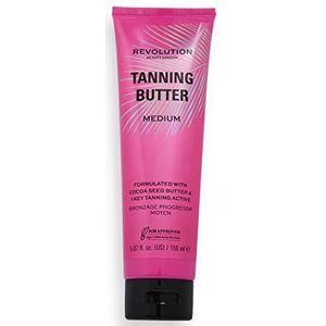Makeup Revolution Beauty Tanning Butter Voedende Body Butter met zelfbruinend effect Tint Light/Medium 150 ml