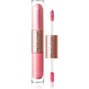 Makeup Revolution Double Up Vloeibare Oogschaduw 2 in 1 Tint Blissful Pink 2x2,2 ml