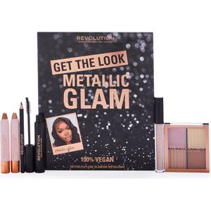 Makeup Revolution Get The Look: Metallic Glam Makeup Gift Set - Cadeau