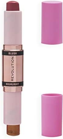 Revolution - Blush And Highlight Stick - Flushing Pink - Stick