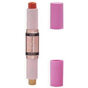 Revolution - Mur Blush And Highlight Stick - Coral Dew - 2-in-1