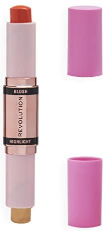Revolution - Mur Blush And Highlight Stick - Coral Dew - 2-in-1