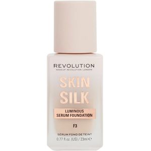 Makeup Revolution, Skin Silk Serum Foundation, Light to Medium Coverage, hyaluronzuur, F3, 23 ml