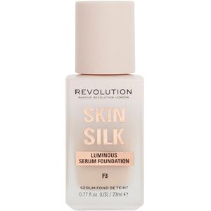 Makeup Revolution Skin Silk Serum Foundation Lichte Foundation met Verhelderende Werking Tint F3 23 ml