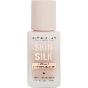 Makeup Revolution, Skin Silk Serum Foundation, lichte tot gemiddelde dekking, F4, 23 ml – stralende frisheid