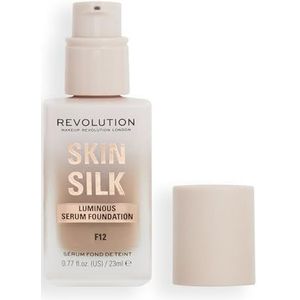 Makeup Revolution, Skin Silk Serum Foundation, Light to Medium Coverage, Contains Hyaluronic Acid, F12, 23ml