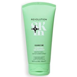 Revolution SKin, Clearly Me Clarifying Cleansing Gel, Zuiverende Reinigingsgel voor Onzuivere en Vette Huid, Veganistisch en Dierproefvrij, 150ml