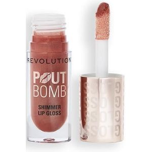 Revolution - Pout Bomb Shimmer Gloss - Hoogglans Lipgloss - Nude Glow - Met Hyaluronzuur