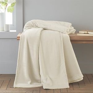 Catherine Lansfield Extra Grote Raschel Velvet Touch 200x240cm Deken Gooi Crème