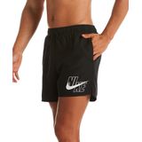 Nike - Swim Logo Lap - Zwembroek - Zwart - 100% Polyester, Met Intern Trekkoord