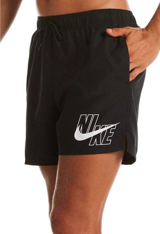 Nike - Swim Logo Lap - Zwembroek - Zwart - 100% Polyester, Met Intern Trekkoord